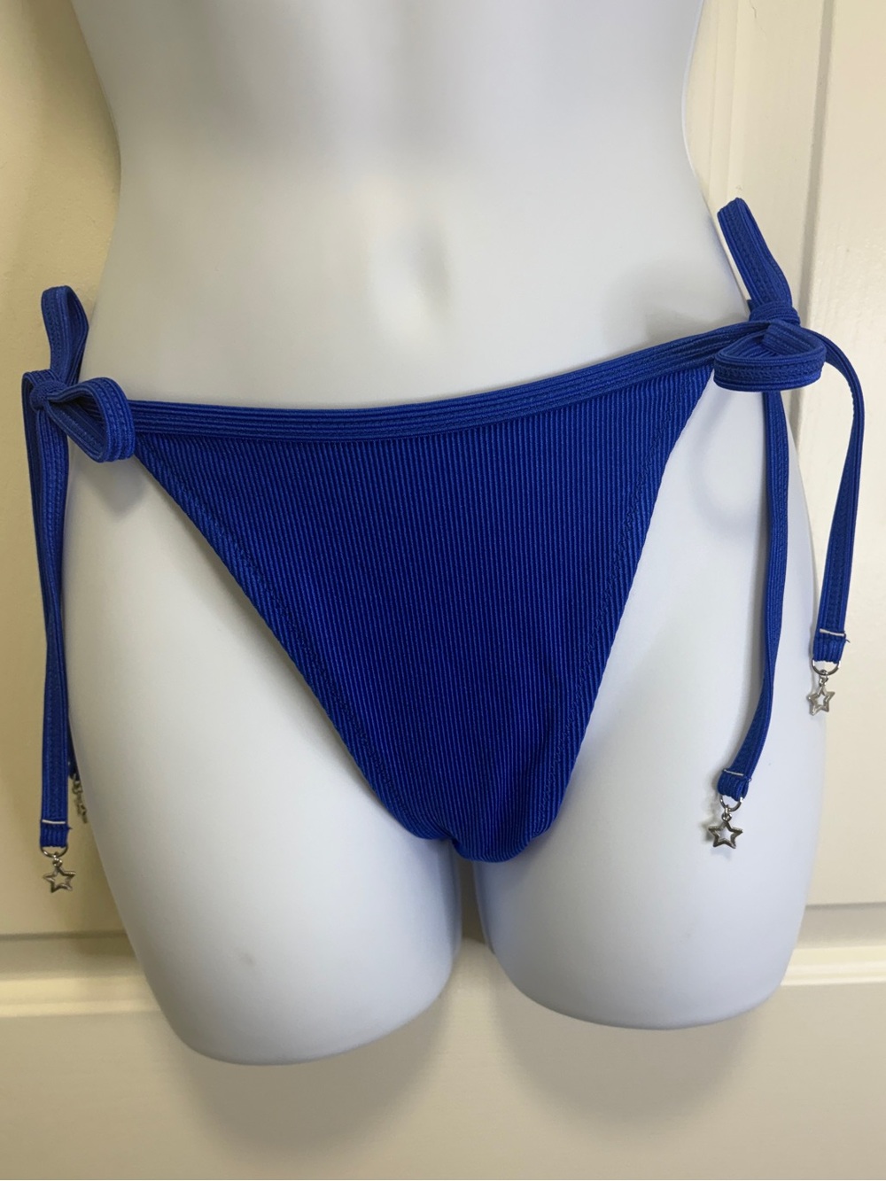 wild fable Royal Blue Ribbed Tie-Side Bikini Bottoms